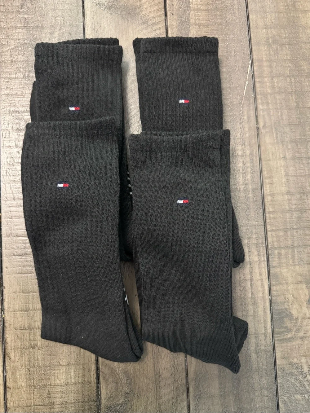 Tommy Hilfiger Black Crew Socks with Signature Flag - 4 Pack